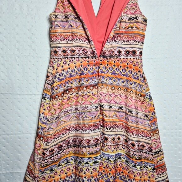 Rabbit Petite Women's Boho Colorful Sleeveless  Dress Size 10 - Picture 4 of 12